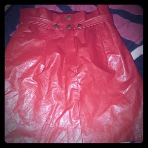 Red mini skirt